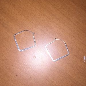 Silver square earrings